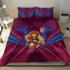 Brisbane Lions Australian Football Bedding Set Powerful Lion Mascot - Bold Team Colors