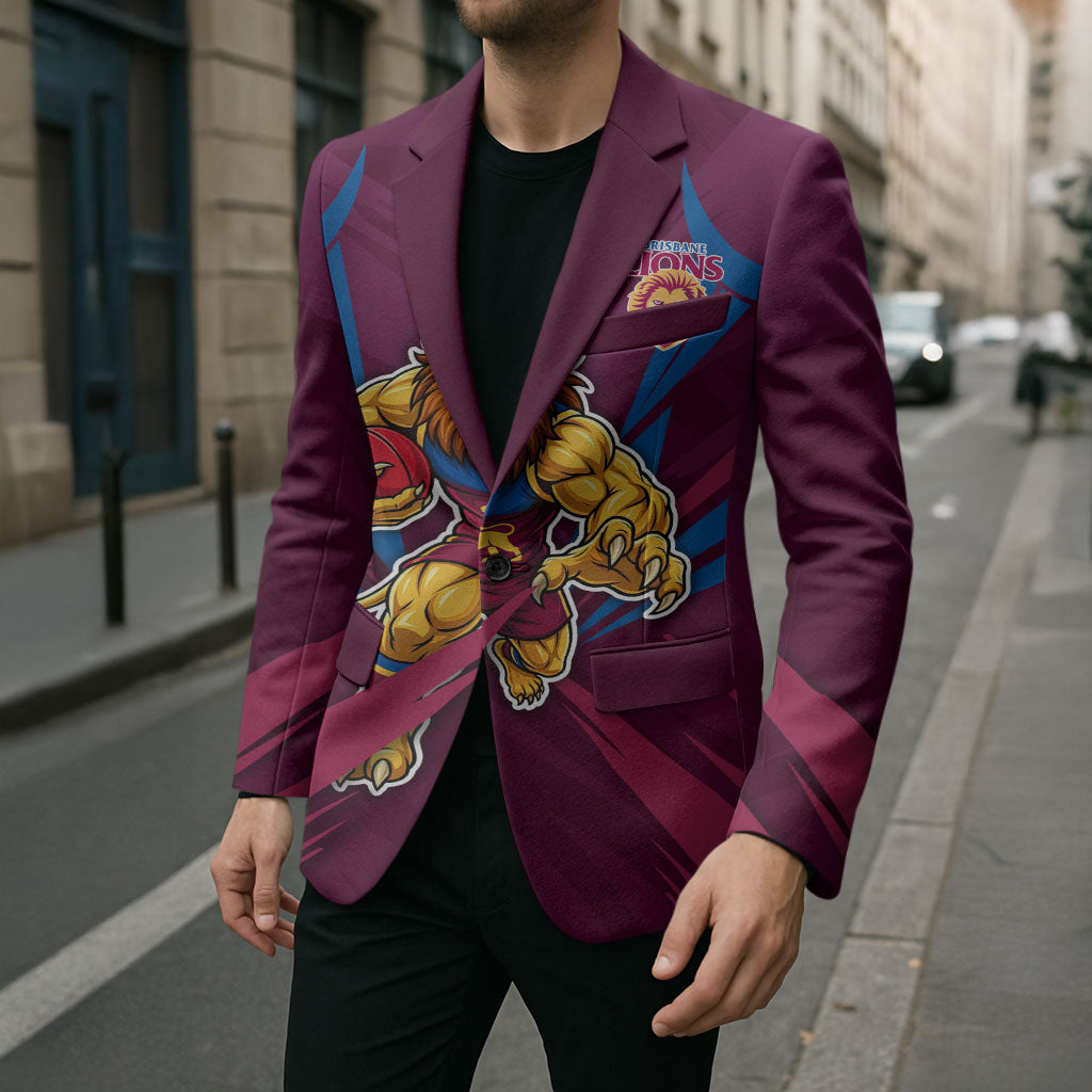 Brisbane Lions Australian Football Blazer Powerful Lion Mascot - Bold Team Colors