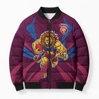 Brisbane Lions Australian Football Bomber Puffer Jacket Powerful Lion Mascot - Bold Team Colors