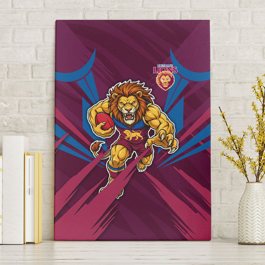Brisbane Lions Australian Football Canvas Wall Art Powerful Lion Mascot - Bold Team Colors