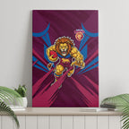 Brisbane Lions Australian Football Canvas Wall Art Powerful Lion Mascot - Bold Team Colors
