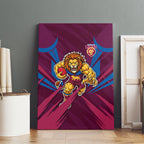 Brisbane Lions Australian Football Canvas Wall Art Powerful Lion Mascot - Bold Team Colors