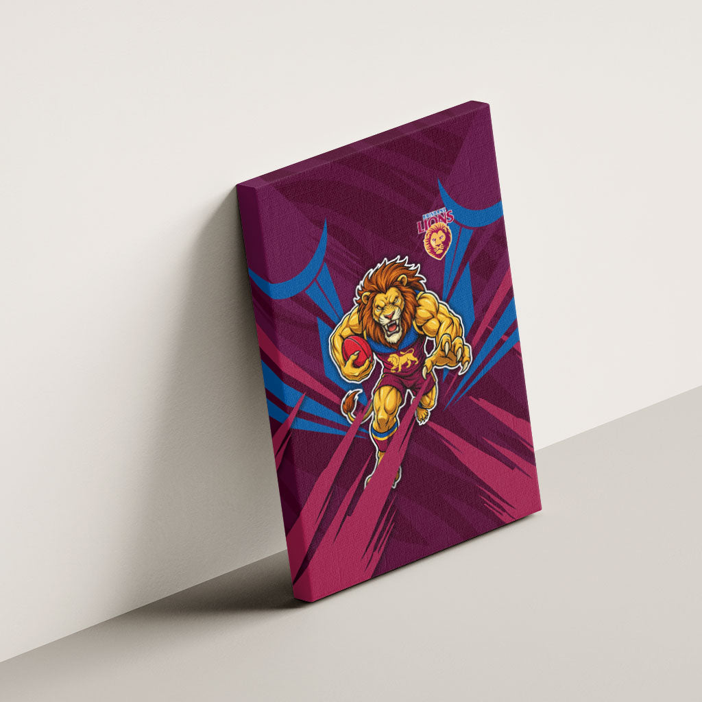 Brisbane Lions Australian Football Canvas Wall Art Powerful Lion Mascot - Bold Team Colors