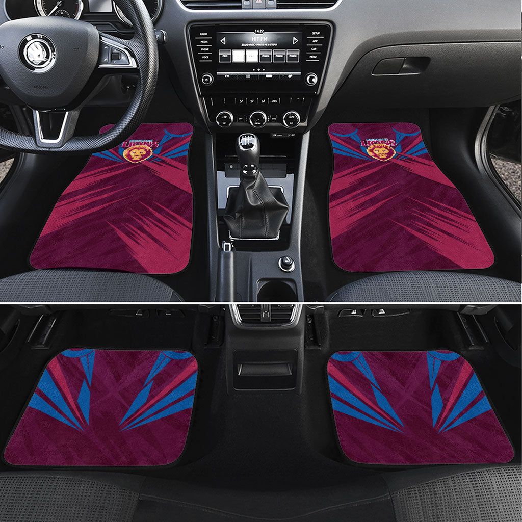 Brisbane Lions Australian Football Car Mats Powerful Lion Mascot - Bold Team Colors