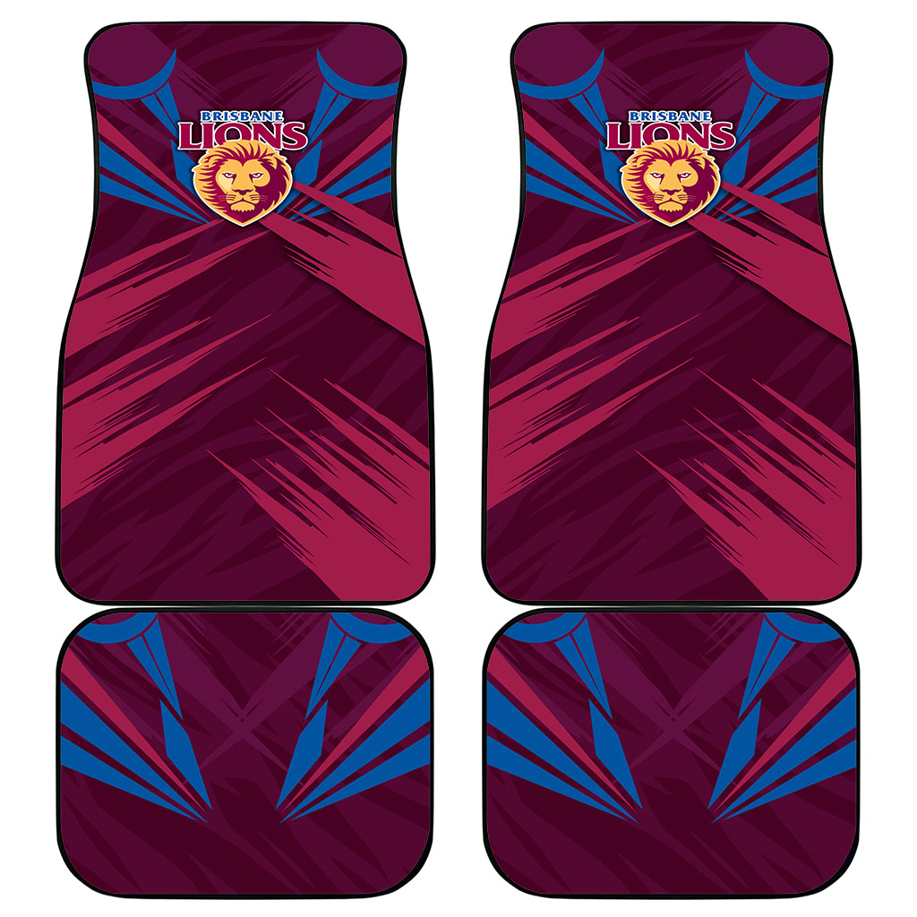 Brisbane Lions Australian Football Car Mats Powerful Lion Mascot - Bold Team Colors