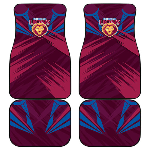 Brisbane Lions Australian Football Car Mats Powerful Lion Mascot - Bold Team Colors