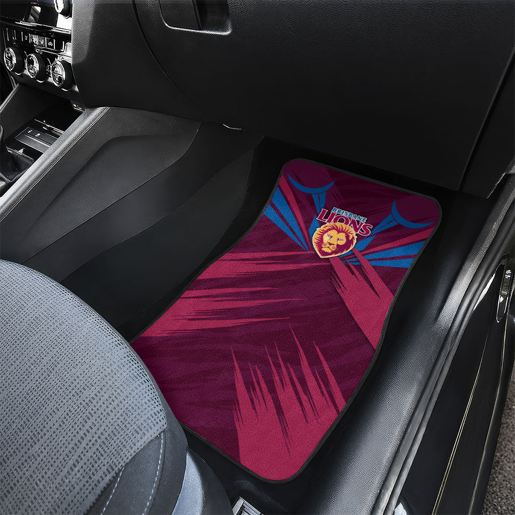 Brisbane Lions Australian Football Car Mats Powerful Lion Mascot - Bold Team Colors