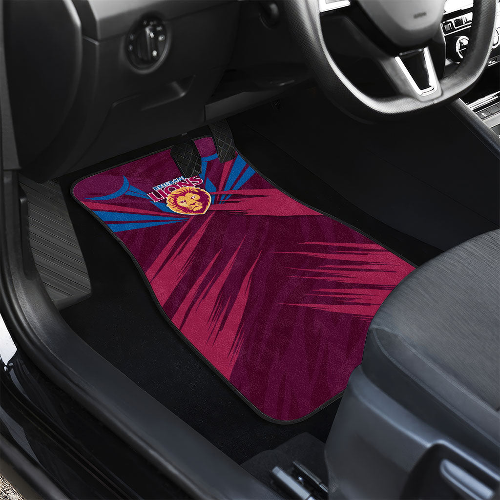 Brisbane Lions Australian Football Car Mats Powerful Lion Mascot - Bold Team Colors