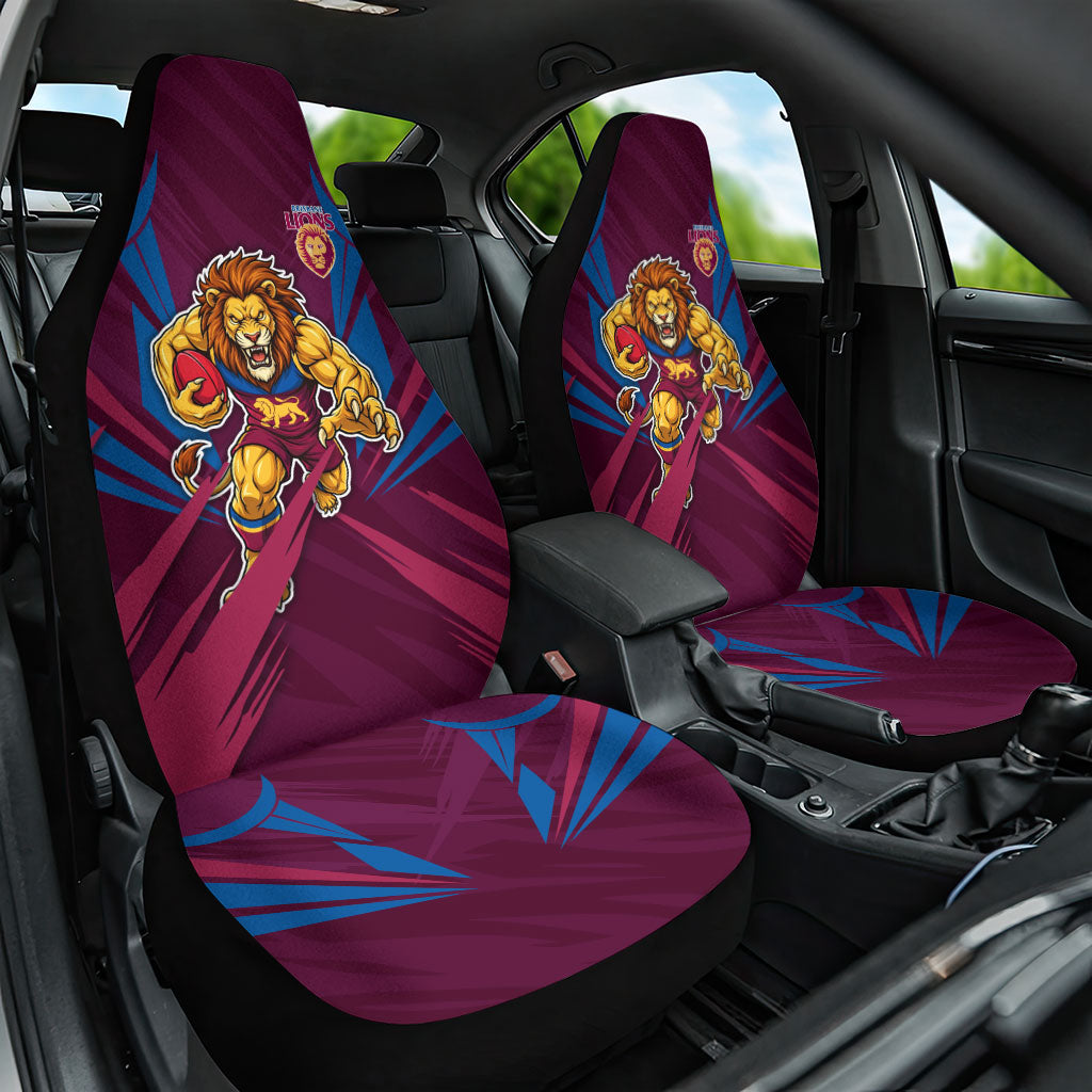 Brisbane Lions Australian Football Car Seat Cover Powerful Lion Mascot - Bold Team Colors