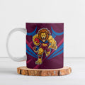 Brisbane Lions Australian Football Ceramic Mug Powerful Lion Mascot - Bold Team Colors