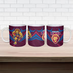 Brisbane Lions Australian Football Ceramic Mug Powerful Lion Mascot - Bold Team Colors