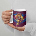 Brisbane Lions Australian Football Ceramic Mug Powerful Lion Mascot - Bold Team Colors