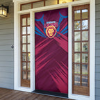 Brisbane Lions Australian Football Door Cover Powerful Lion Mascot - Bold Team Colors