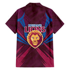 Brisbane Lions Australian Football Family Matching Long Sleeve Bodycon Dress and Hawaiian Shirt Powerful Lion Mascot - Bold Team Colors