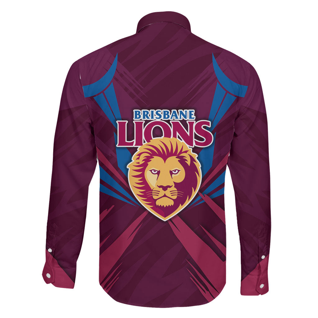Brisbane Lions Australian Football Family Matching Mermaid Dress and Hawaiian Shirt Powerful Lion Mascot - Bold Team Colors