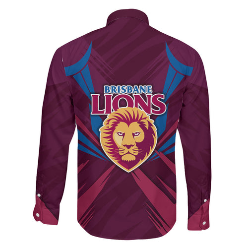 Brisbane Lions Australian Football Family Matching Mermaid Dress and Hawaiian Shirt Powerful Lion Mascot - Bold Team Colors