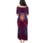 Brisbane Lions Australian Football Family Matching Puletasi and Hawaiian Shirt Powerful Lion Mascot - Bold Team Colors