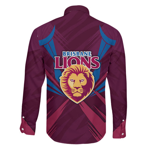 Brisbane Lions Australian Football Family Matching Summer Maxi Dress and Hawaiian Shirt Powerful Lion Mascot - Bold Team Colors