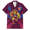 Brisbane Lions Australian Football Family Matching Tank Maxi Dress and Hawaiian Shirt Powerful Lion Mascot - Bold Team Colors