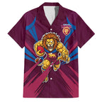 Brisbane Lions Australian Football Family Matching Tank Maxi Dress and Hawaiian Shirt Powerful Lion Mascot - Bold Team Colors