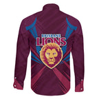 Brisbane Lions Australian Football Family Matching Tank Maxi Dress and Hawaiian Shirt Powerful Lion Mascot - Bold Team Colors