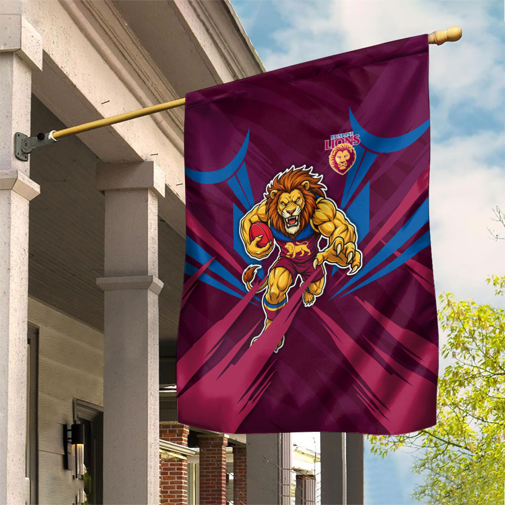 Brisbane Lions Australian Football Garden Flag Powerful Lion Mascot - Bold Team Colors