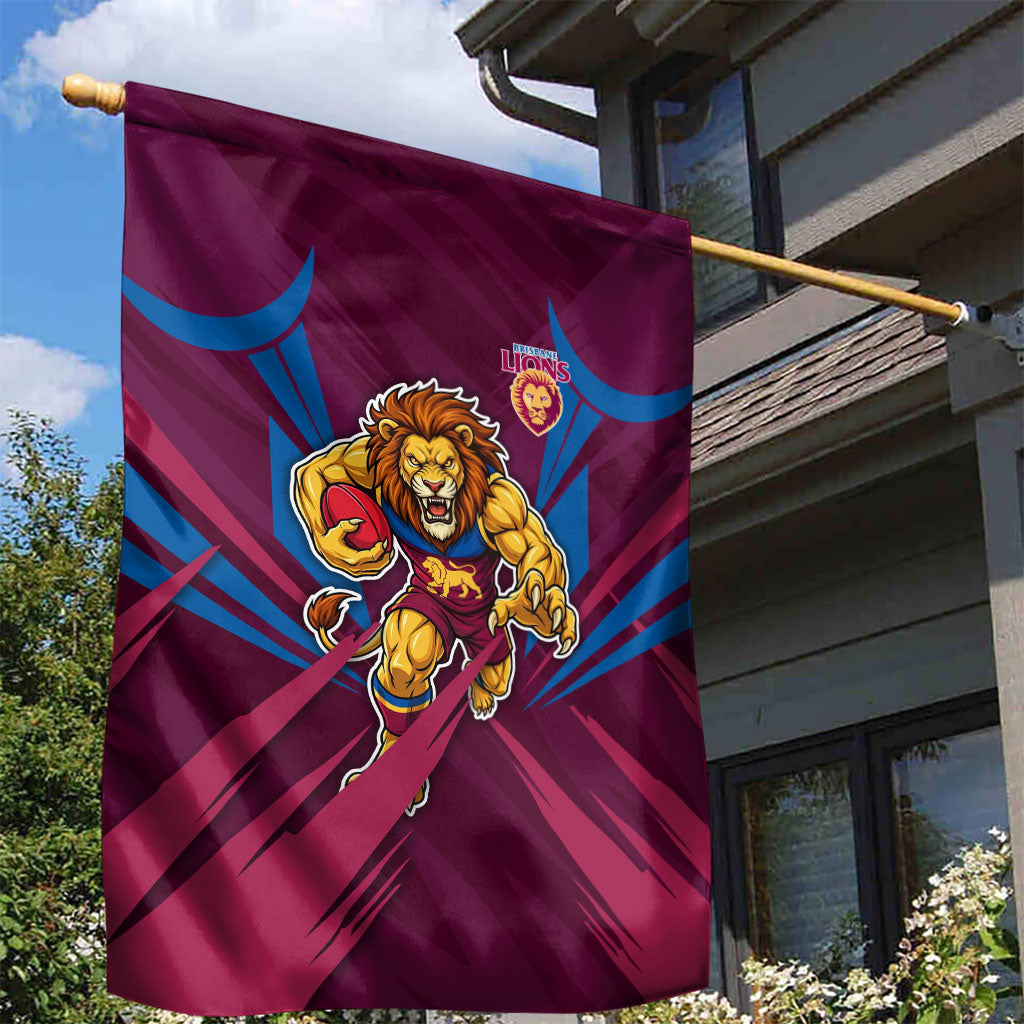 Brisbane Lions Australian Football Garden Flag Powerful Lion Mascot - Bold Team Colors