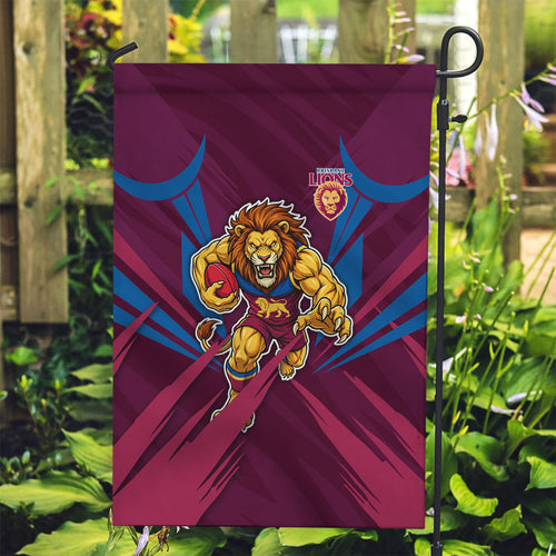 Brisbane Lions Australian Football Garden Flag Powerful Lion Mascot - Bold Team Colors