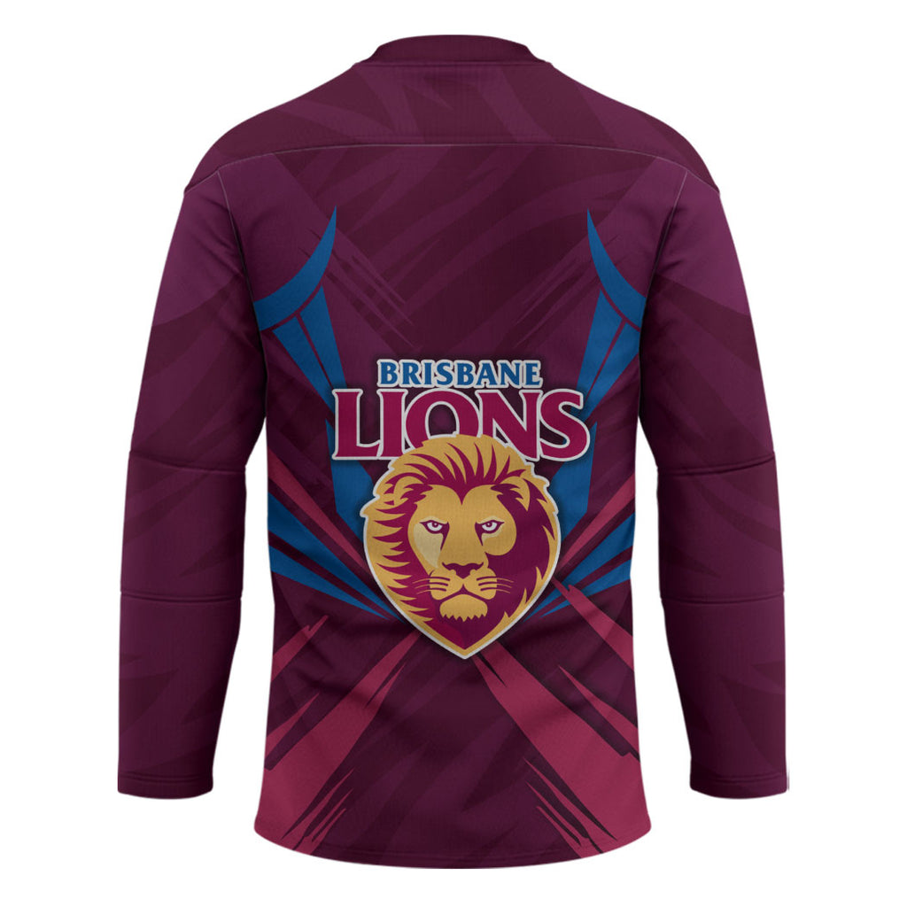 Brisbane Lions Australian Football Hockey Jersey Powerful Lion Mascot - Bold Team Colors