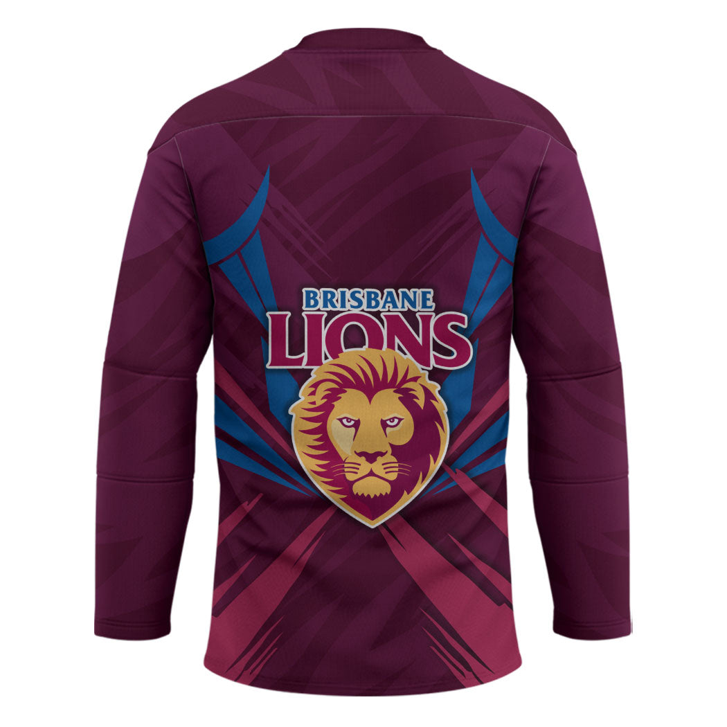 Brisbane Lions Australian Football Hockey Jersey Powerful Lion Mascot - Bold Team Colors