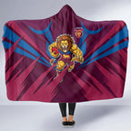 Brisbane Lions Australian Football Hooded Blanket Powerful Lion Mascot - Bold Team Colors