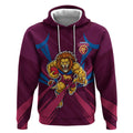 Brisbane Lions Australian Football Hoodie Powerful Lion Mascot - Bold Team Colors