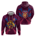 Brisbane Lions Australian Football Hoodie Powerful Lion Mascot - Bold Team Colors