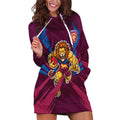 Brisbane Lions Australian Football Hoodie Dress Powerful Lion Mascot - Bold Team Colors