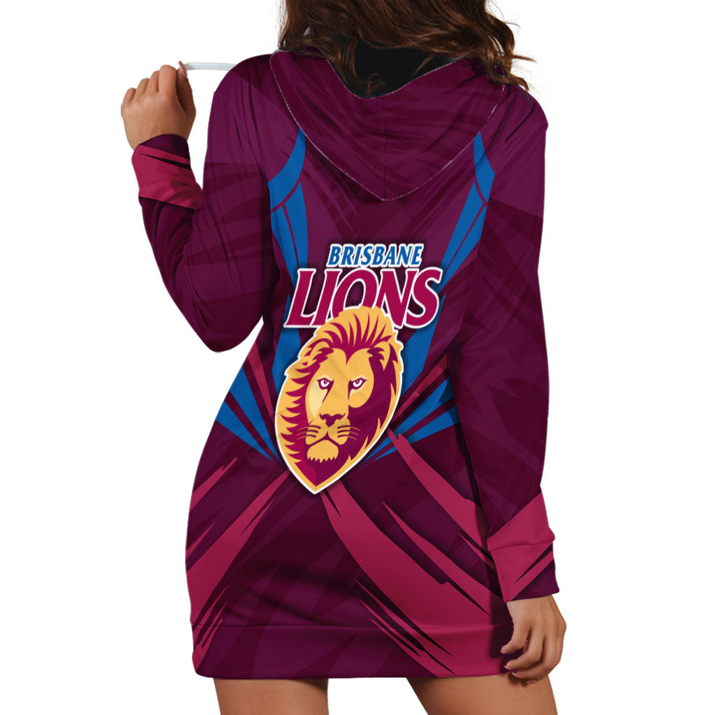 Brisbane Lions Australian Football Hoodie Dress Powerful Lion Mascot - Bold Team Colors