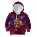 Brisbane Lions Australian Football Kid Hoodie Powerful Lion Mascot - Bold Team Colors
