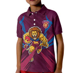 Brisbane Lions Australian Football Kid Polo Shirt Powerful Lion Mascot - Bold Team Colors
