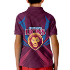 Brisbane Lions Australian Football Kid Polo Shirt Powerful Lion Mascot - Bold Team Colors
