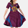 Brisbane Lions Australian Football Kid Short Sleeve Dress Powerful Lion Mascot - Bold Team Colors