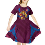 Brisbane Lions Australian Football Kid Short Sleeve Dress Powerful Lion Mascot - Bold Team Colors