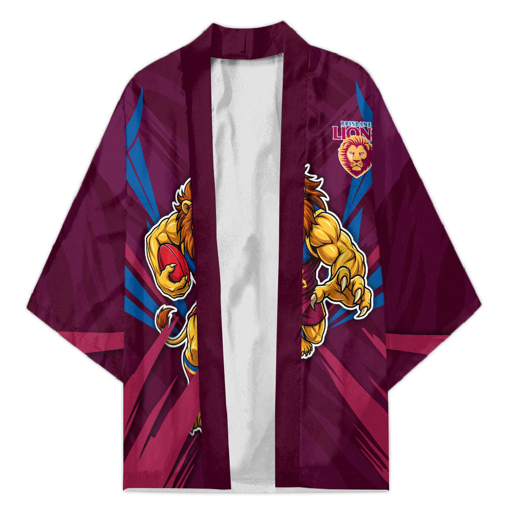 Brisbane Lions Australian Football Kimono Powerful Lion Mascot - Bold Team Colors