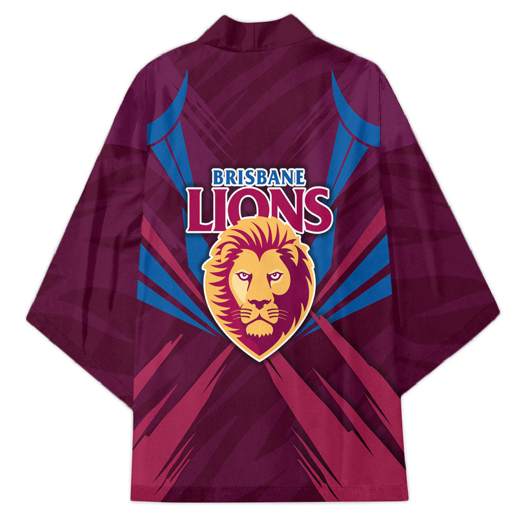Brisbane Lions Australian Football Kimono Powerful Lion Mascot - Bold Team Colors