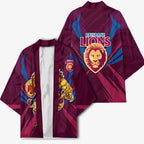 Brisbane Lions Australian Football Kimono Powerful Lion Mascot - Bold Team Colors