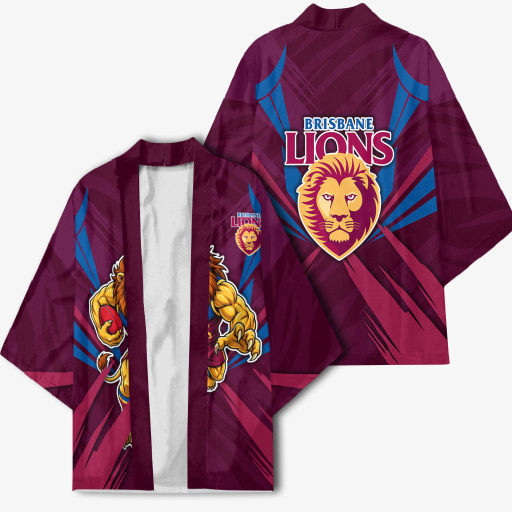 Brisbane Lions Australian Football Kimono Powerful Lion Mascot - Bold Team Colors