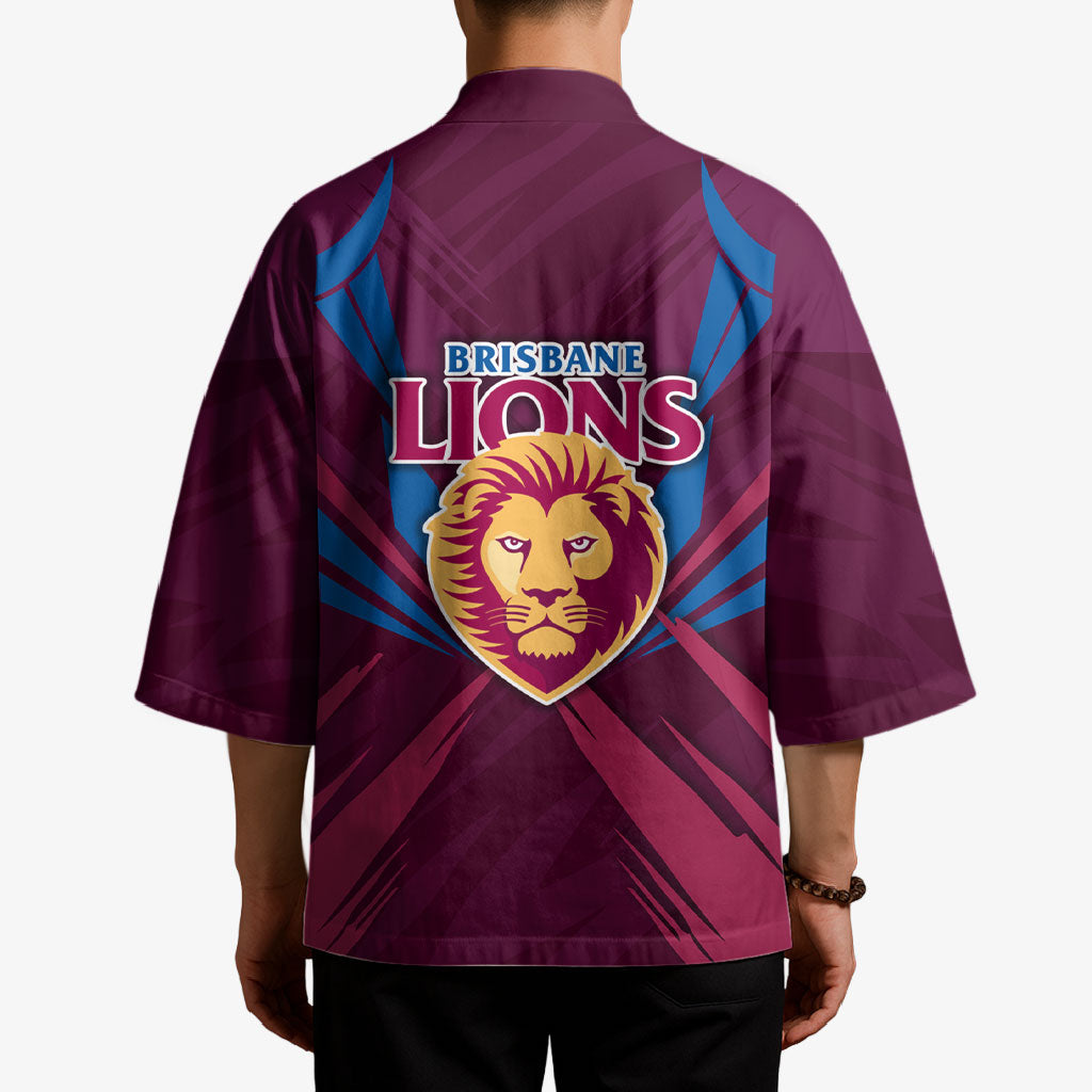 Brisbane Lions Australian Football Kimono Powerful Lion Mascot - Bold Team Colors