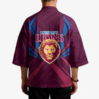 Brisbane Lions Australian Football Kimono Powerful Lion Mascot - Bold Team Colors