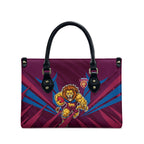 Brisbane Lions Australian Football Leather Bag Powerful Lion Mascot - Bold Team Colors