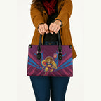 Brisbane Lions Australian Football Leather Bag Powerful Lion Mascot - Bold Team Colors