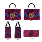Brisbane Lions Australian Football Leather Bag Powerful Lion Mascot - Bold Team Colors