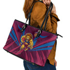 Brisbane Lions Australian Football Leather Tote Bag Powerful Lion Mascot - Bold Team Colors